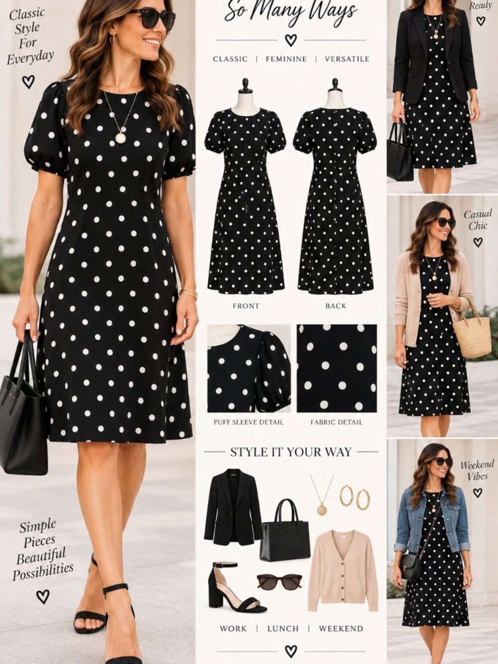 New York & Company Black Polka Dot Dress β Size 16W β NWOT